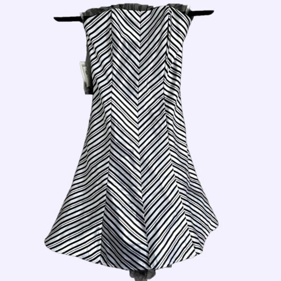 Vintage Jessica McClintock for Gunne Sax Chevron Strapless Mini Dress - 1 🇺🇸 - Picture 1 of 10